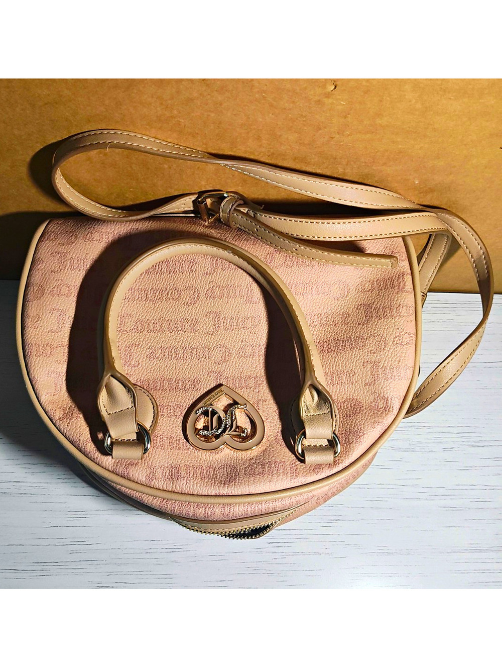 Juicy Couture Beige Pink Logo Dome Satchel Top Handle Detachable Crossbody y2k